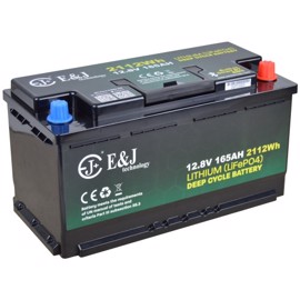E&J litiumbatteri 12 volt 165Ah (Bluetooth + HEAT)