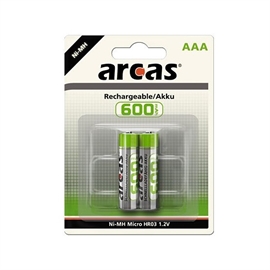 Arcas LR03/AAA laddningsbart batteri 600 mAh (2 st)