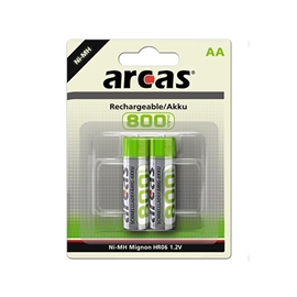 Arcas LR06/AA uppladdningsbara batterier 800 mAh (2 st)
