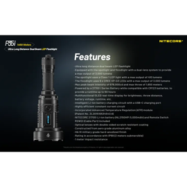 Nitecore P35i Uppladdningsbart ljus 3000Lumen