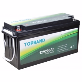 Topband litiumbatteri 12 volt 200Ah HEAT (48 volt kobling)