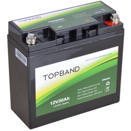 TOPBAND litiumbatteri 12V 20Ah med app-övervakning