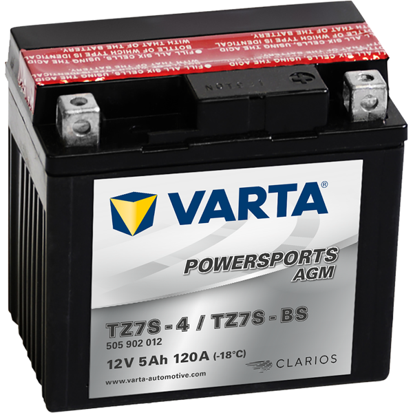 Varta 505 902 012 MC batteri 12 volt 5Ah (+pol till höger)