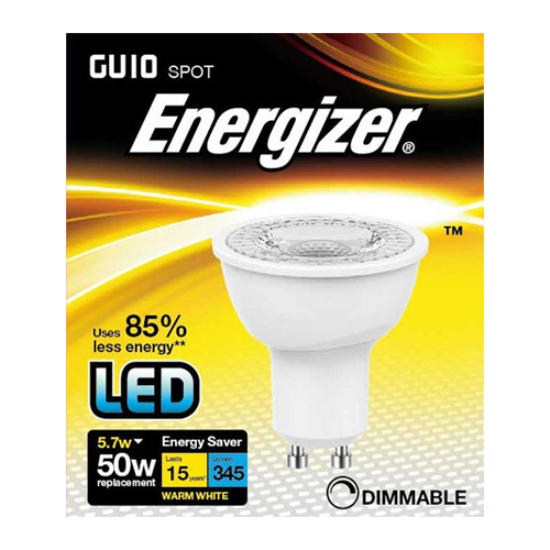 Energizer GU10 LED Dimbar spotlight 5,5W 345 lumen (50W)