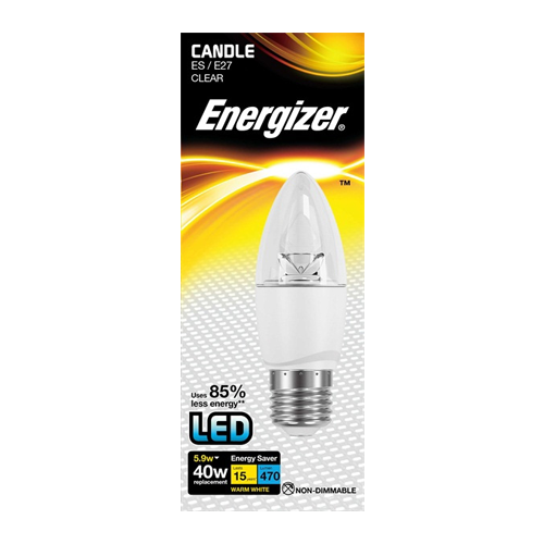 Energizer E27 LED Klar Kronljus 5,9W 470 Lumen (40W)