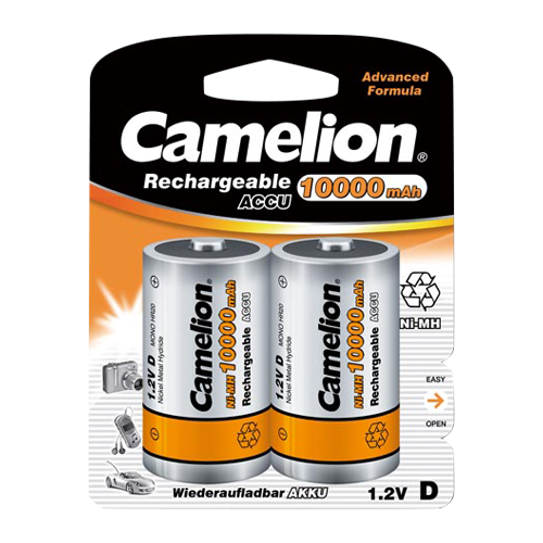 Camelion LR20/D uppladdningsbara batterier 10000 mAh