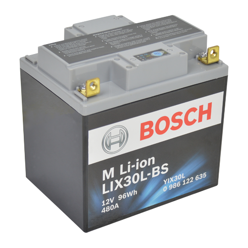 Bosch MC litiumbatteri LIX30LBS 12 volt 8 Ah +pol till höger