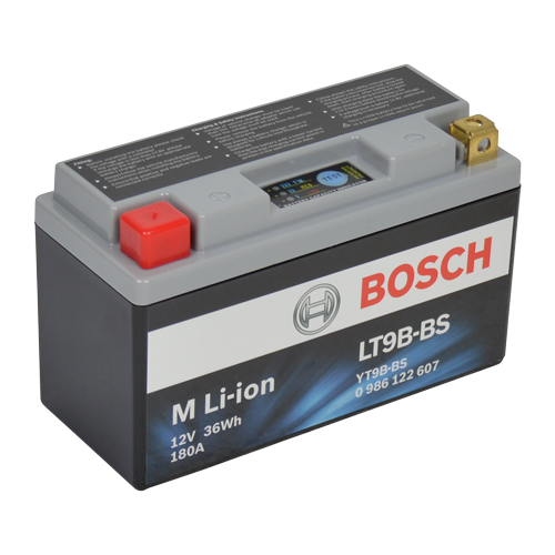 Bosch MC litiumbatteri LT9B-BS 12 volt 3Ah + pol till vänster