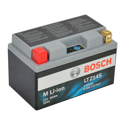 Bosch MC litiumbatteri LTZ14S 12 V 5 Ah +pol till vänster