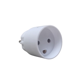 Hybridstickpropp, adapter från dansk jord till Schuko-kontakt