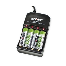 Arcas Batteriladdare med 4 st. 2700 mah AA Batterier