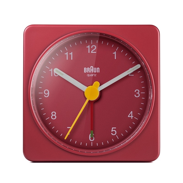 Braun BC02R Analog reseväckarklocka med självlysande visare, röd