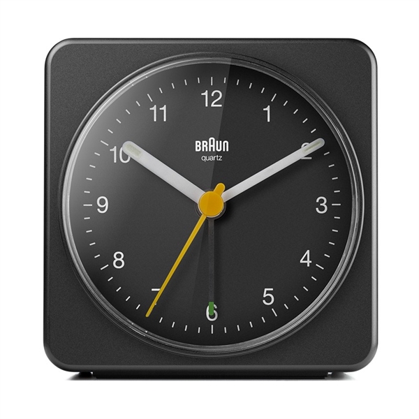 Braun BC03B Analog väckarklocka med tyst urverk, svart