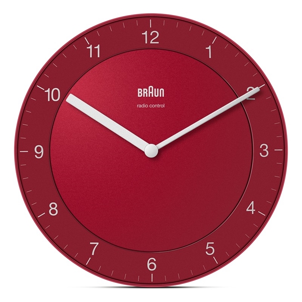 Braun BC06R-DCF Radiostyrd analog väggklocka 20 cm, röd