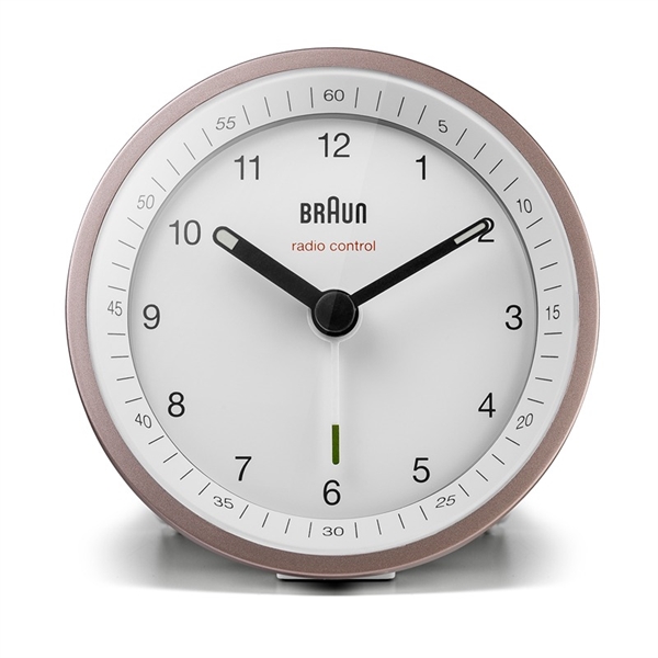 Braun BC07PW-DCF Radiostyrd analog väckarklocka, rosa/vit