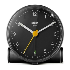 Braun BC01B Analog väckarklocka med ljus och snooze, svart
