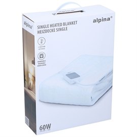 Alpina Elektrisk värmefilt 150 x 80 cm – 3 värmelägen, vit