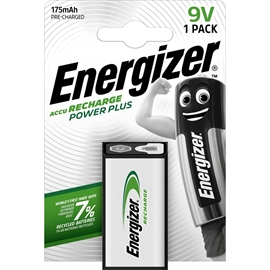Energizer uppladdningsbart 9V batteri 175 mAh