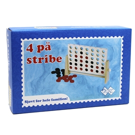 Fyra i Rad i Trä Klassiskt Familjespel med Röda och Svarta Brickor