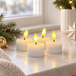 Uppladdningsbara LED värmeljus 4-pack – Extra set till 21429, Vit