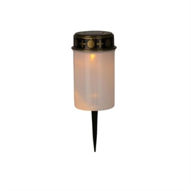 LED Solcell Gravljus med Spett H: 12,5 cm, Vit