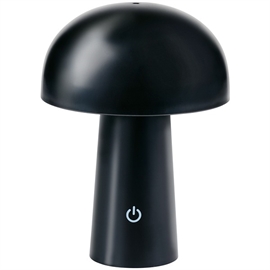 Grundig Uppladdningsbar Mushroom Bordslampa H: 17,5 cm, Svart