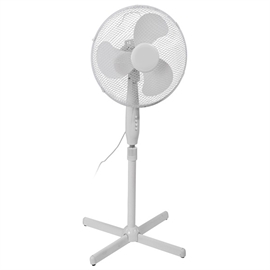 Golvfläkt med horisontell oscillation, fläktblad Ø: 40 cm, vit