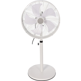 Golvfläkt med horisontell oscillation, fläkt Ø: 45 cm, justerbar höjd: 120 cm, vit