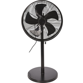 Golvfläkt med horisontell oscillation, fläktblad Ø: 45 cm, justerbar höjd: 120 cm, svart