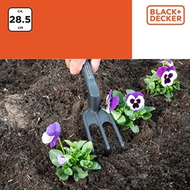 Black & Decker Handkratta 28,5 cm för trädgård, Svart/Orange