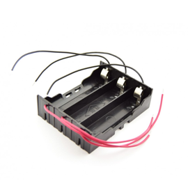 3x 18650 batterihållare med klämkontakter och kablar