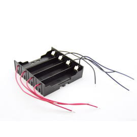 4x 18650 batterihållare med klämkontakter och kablar