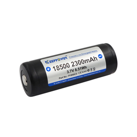 Keeppower 18500 P1850C3 Li Ion batteri 3,6V 2300mAh (Ovansida med knapp)