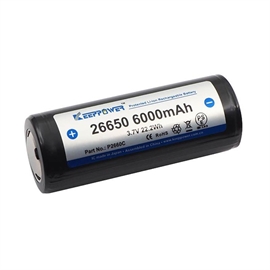 Keeppower 26650 P2660C 3,6 Volt Li-Ion batteri 6000 mAh med säkerhetskrets