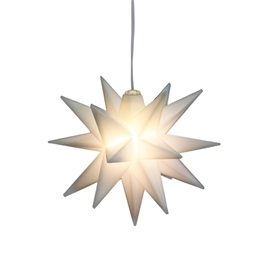 3D Julstjärna Ljusslinga 16 cm med Timer, Vit