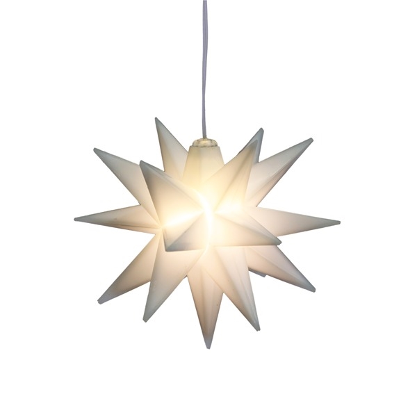 3D Julstjärna Ljusslinga 16 cm med Timer, Vit