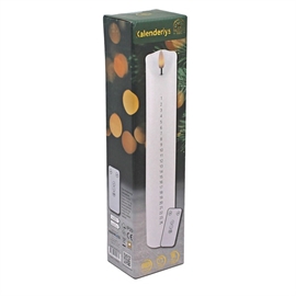 LED Kalenderljus med Siffror 1-24 Blockljus 27 cm i Vax, Vit