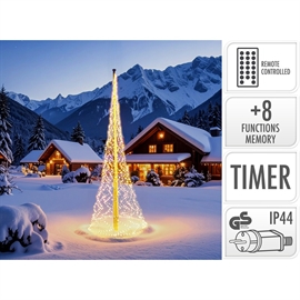 LED Ljusslinga till flaggstång, Höjd 4 m 726 LED, Varmvit