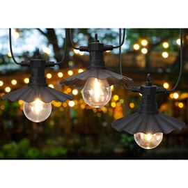 LED Party Ljusslinga 2,5 m, 6 LED Filamentlampor med Vågformade Skärmar, Varmvit