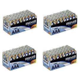 Maxell LR03/AAA alkaliska batterier 1,5 V, 128 st