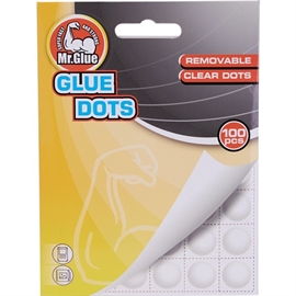 Mr. Glue Glue Dots, Dubbelhäftande limprickar, 100 st.