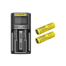 Nitecore UMS2 Laddare - Set med  2 st. NL2160HP Batterier