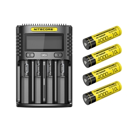 Nitecore UMS4 Laddare - Set med 4 st. NL1840HP Batterier