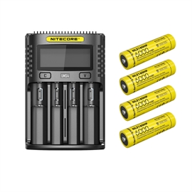 Nitecore UMS4 Laddare - Set med 4 st. NL2160HP Batterier