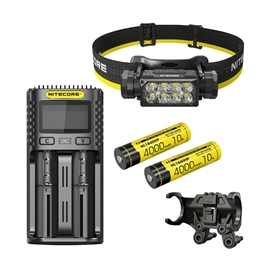 Nitecore HC65 UHE Pannlampa - Set med 1 st. NL1840HP Batteri, UM2 Laddare och BM06