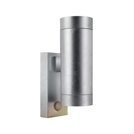 Nordlux Tin Maxi Up- och Down Light, utomhusvägglampa med sensor IP54, galvaniserat stål