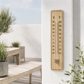 Pro Garden termometer i trä – 22,5 cm för inne och ute