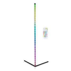 Grundig LED hörnlampa 140 cm – Flerfärgad golvlampa, svart