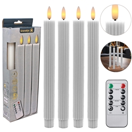 Rafflat LED Crown Light 3D-Låga & Fjärrkontroll H: 25 cm Vit, 4 st.