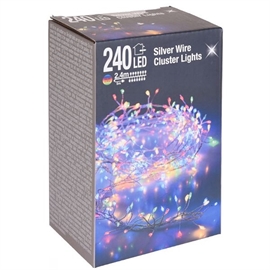 Led Cluster Ljusslinga Silverwire 2,4 m 240 LED, Multifärgad